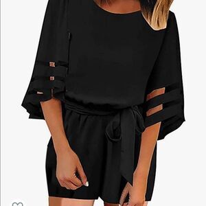 Womens Romper Shorts Jumpsuit Playsuits Ladies Casual Belt